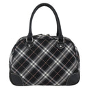 BURBERRY Nova Check Blue Label Hand Bag Nylon Black Silver Auth 164966V-13