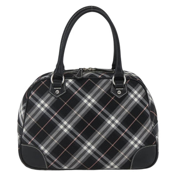 BURBERRY Nova Check Blue Label Hand Bag Nylon Black Silver Auth 164966V - 0