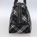 BURBERRY Nova Check Blue Label Hand Bag Nylon Black Silver Auth 164966V-3