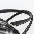 BURBERRY Nova Check Blue Label Hand Bag Nylon Black Silver Auth 164966V-8