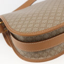 CELINE Macadam Canvas Shoulder Bag PVC Beige Gold Auth 164969V-18