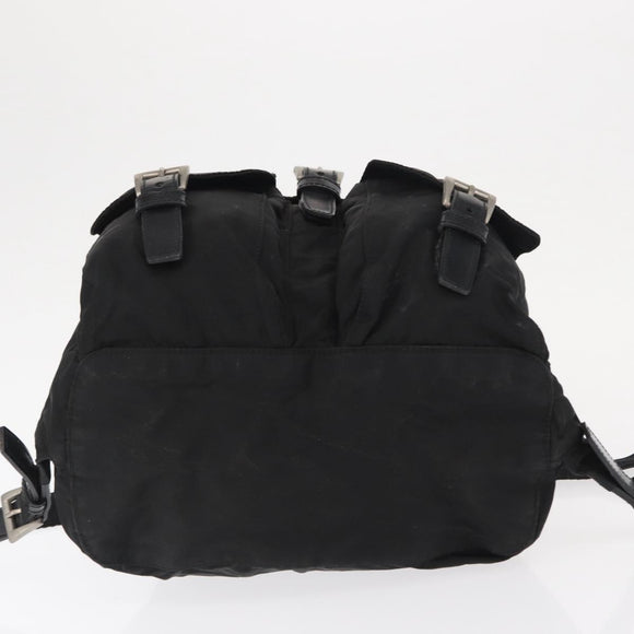 PRADA Backpack Nylon Black Silver Auth 164970