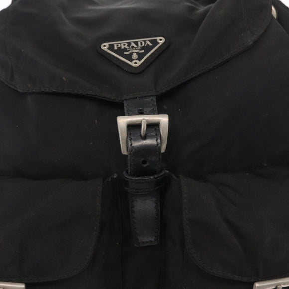 PRADA Backpack Nylon Black Silver Auth 164970