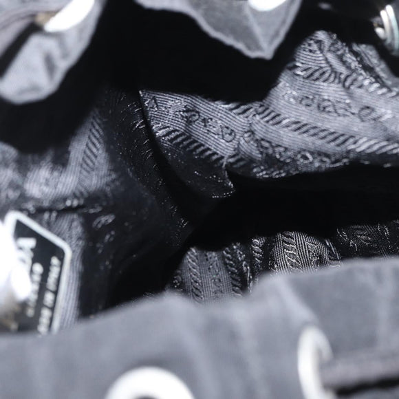 PRADA Backpack Nylon Black Silver Auth 164970