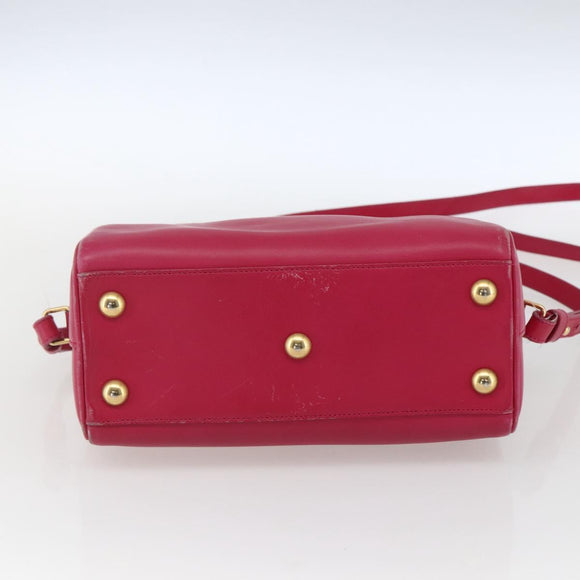 SAINT LAURENT Baby Duffel Hand Bag Leather 2way Pink Gold Auth 164981