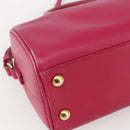 SAINT LAURENT Baby Duffel Hand Bag Leather 2way Pink Gold Auth 164981-15