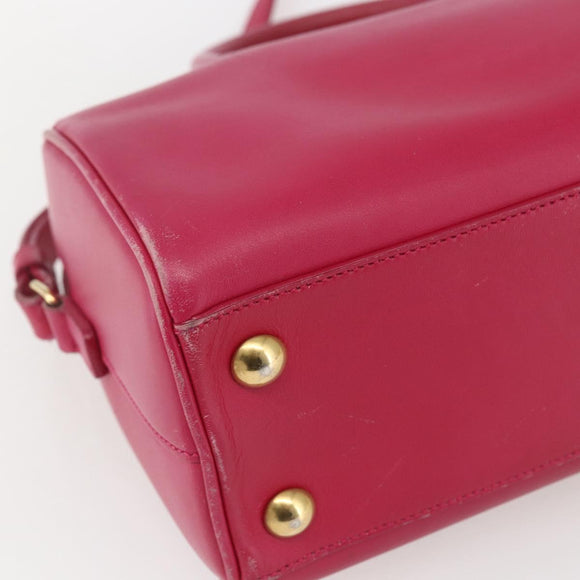 SAINT LAURENT Baby Duffel Hand Bag Leather 2way Pink Gold Auth 164981