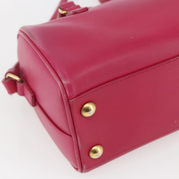 SAINT LAURENT Baby Duffel Hand Bag Leather 2way Pink Gold Auth 164981