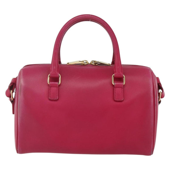 SAINT LAURENT Baby Duffel Hand Bag Leather 2way Pink Gold Auth 164981