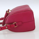 SAINT LAURENT Baby Duffel Hand Bag Leather 2way Pink Gold Auth 164981-3