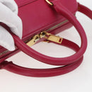 SAINT LAURENT Baby Duffel Hand Bag Leather 2way Pink Gold Auth 164981-7