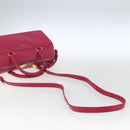 SAINT LAURENT Baby Duffel Hand Bag Leather 2way Pink Gold Auth 164981-9