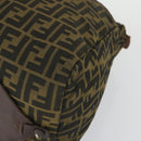 FENDI Zucca Canvas Boston Bag Brown Black Auth 164985-9