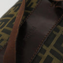 FENDI Zucca Canvas Boston Bag Brown Black Auth 164985-17