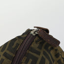 FENDI Zucca Canvas Boston Bag Brown Black Auth 164985-10