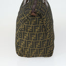 FENDI Zucca Canvas Boston Bag Brown Black Auth 164985-3