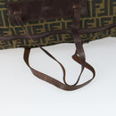 FENDI Zucca Canvas Boston Bag Brown Black Auth 164985-7