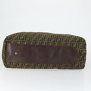 FENDI Zucca Canvas Boston Bag Brown Black Auth 164985-5