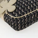 CHANEL Shoulder Bag Canvas Black Silver CC Auth 164987-14