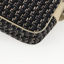 CHANEL Shoulder Bag Canvas Black Silver CC Auth 164987-15
