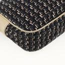 CHANEL Shoulder Bag Canvas Black Silver CC Auth 164987-16