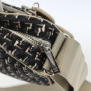 CHANEL Shoulder Bag Canvas Black Silver CC Auth 164987-10