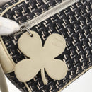 CHANEL Shoulder Bag Canvas Black Silver CC Auth 164987-17