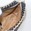 CHANEL Shoulder Bag Canvas Black Silver CC Auth 164987-20