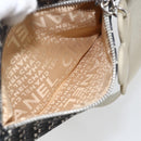 CHANEL Shoulder Bag Canvas Black Silver CC Auth 164987-23