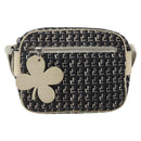 CHANEL Shoulder Bag Canvas Black Silver CC Auth 164987-13
