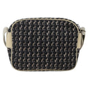 CHANEL Shoulder Bag Canvas Black Silver CC Auth 164987-2