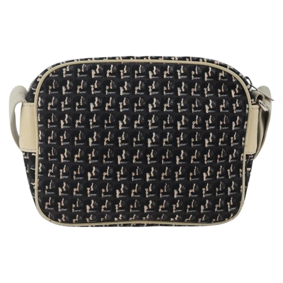 CHANEL Shoulder Bag Canvas Black Silver CC Auth 164987
