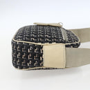 CHANEL Shoulder Bag Canvas Black Silver CC Auth 164987-4