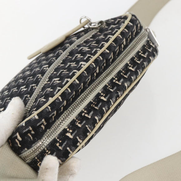 CHANEL Shoulder Bag Canvas Black Silver CC Auth 164987