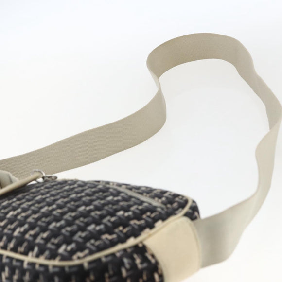 CHANEL Shoulder Bag Canvas Black Silver CC Auth 164987