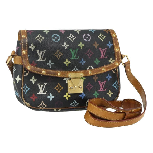 LOUIS VUITTON Monogram Multicolor Sologne Bag Black M92639 LV Auth 164991
