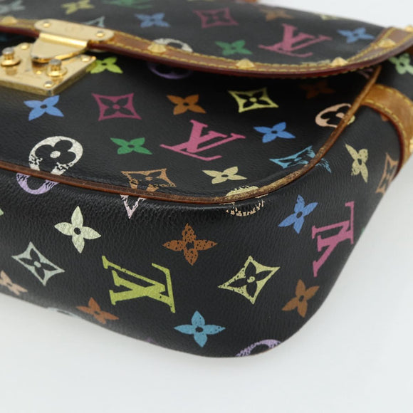 LOUIS VUITTON Monogram Multicolor Sologne Bag Black M92639 LV Auth 164991