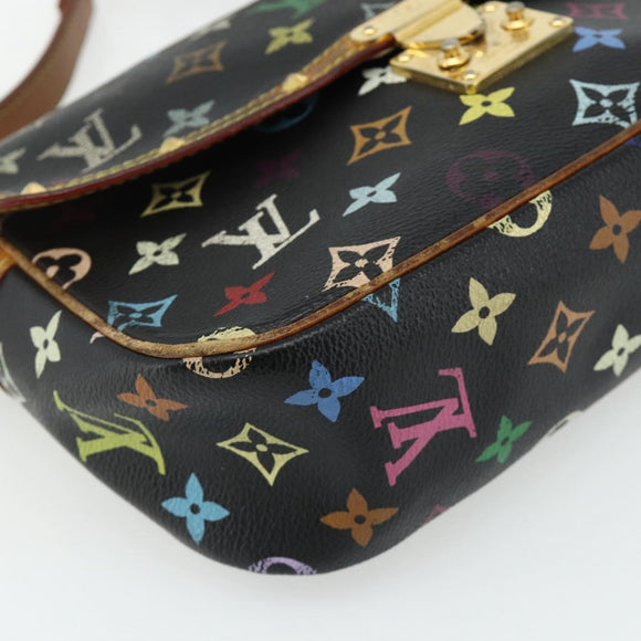 LOUIS VUITTON Monogram Multicolor Sologne Bag Black M92639 LV Auth 164991