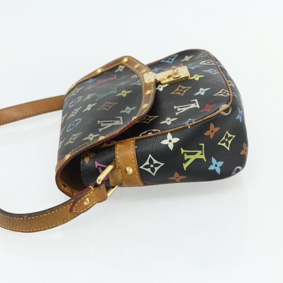 LOUIS VUITTON Monogram Multicolor Sologne Bag Black M92639 LV Auth 164991