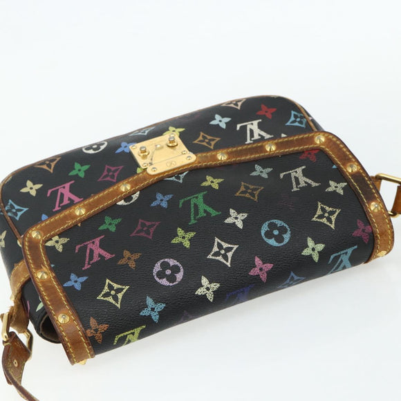 LOUIS VUITTON Monogram Multicolor Sologne Bag Black M92639 LV Auth 164991