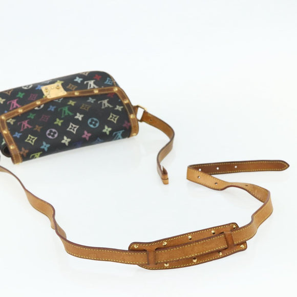 LOUIS VUITTON Monogram Multicolor Sologne Bag Black M92639 LV Auth 164991