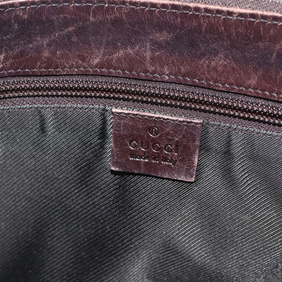 GUCCI GG Supreme Shoulder Bag PVC Beige Silver 110054 Auth 164997