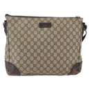 GUCCI GG Supreme Shoulder Bag PVC Beige Silver 110054 Auth 164997-2