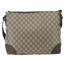 GUCCI GG Supreme Shoulder Bag PVC Beige Silver 110054 Auth 164997-3