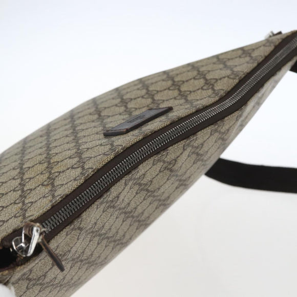 GUCCI GG Supreme Shoulder Bag PVC Beige Silver 110054 Auth 164997