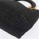 Christian Dior Lady Dior Canage Hand Bag Black Gold Auth 164998-14