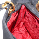 Christian Dior Lady Dior Canage Hand Bag Black Gold Auth 164998-20
