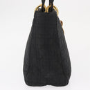Christian Dior Lady Dior Canage Hand Bag Black Gold Auth 164998-4