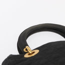 Christian Dior Lady Dior Canage Hand Bag Black Gold Auth 164998-8