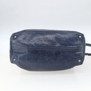 Miu Miu Handtasche Leder 2-Wege Marine Silber Auth 165002-5